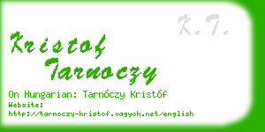 kristof tarnoczy business card